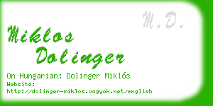miklos dolinger business card